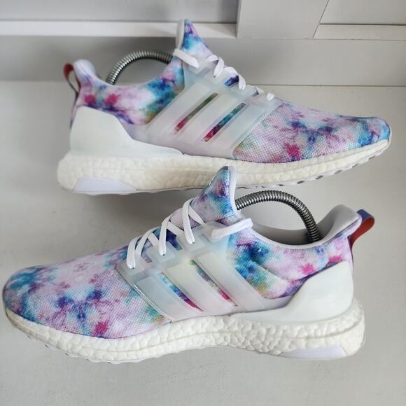 Adidas Women's 9.5 Ultra Boost 4.0 DNA Tie Dye Rose Running Shoe Sneaker -GZ7098 - Picture 4 of 11